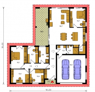 Floor plan of ground floor - BUNGALOW 171